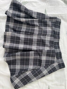 Rewash Black & Gray Plaid Mini Skirt